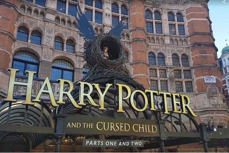 The sign for Harry Potter and the Cursed Child.